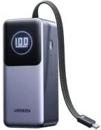 Повербанк UGREEN with built-in USB-C cable 20000 mAh gray (55365B)