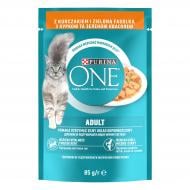 Корм влажный для котов ONE by Purina Adult кусочки в соусе с курицей и зеленой фасолью 85 г