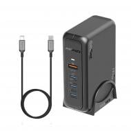 Сетевое зарядное устройство Promate GaNPort-140W 3хUSB-C + USB-A Black (ganport-140w.black)