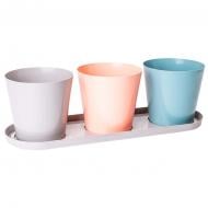 Набор пластик Огородик на подоконнике (3 шт.) круглый микс 1,8 л Алеана (127086)