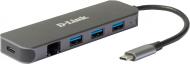 Мережевий адаптер D-Link DUB-2334 1xGE 3xUSB 3.0 1xUSB-C USB-C