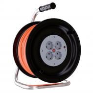 Удлинитель на катушке Neomax с заземлением 4 гн. черный с оранжевым 30 м NX612430