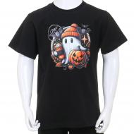 Футболка для девочек/для мальчиков Hallowen Призрак р.116/122 черный