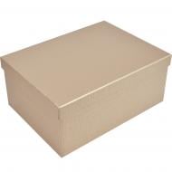 Коробка подарочная Соніліка бежевая "Клеточка" 29х22х12.5см 1210347226