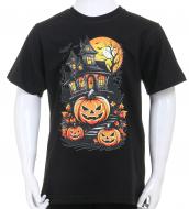 Футболка для девочек/для мальчиков Hallowen Замок р.152/158 черный