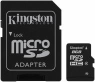 Карта памяти Kingston microSDHC 8GB Class 4 (SDC4/8GB)