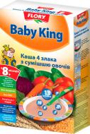 Каша безмолочна Baby King від 8 місяців 4 злака з сумішшю овочів 160 г