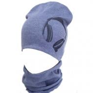 Комплект шапка + шарф Kraft 316-Т р.50-52 джинс