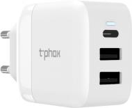 Зарядний пристрій T-PHOX Classic 24Вт 1 х USB Type-C + 2 х USB White