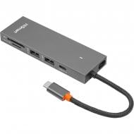 USB-хаб PowerPlant USB Type-C - 2 x USB 3.0, HDMI, SD, TF