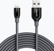 Кабель Anker USB – Apple Lightning 3 м Grey (A8123HA1) Powerline plus V2