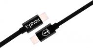 Кабель T-PHOX 1 м чорний (T-CC811 Black) USB Type-C