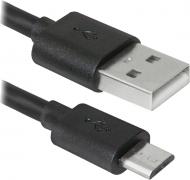 Кабель Defender USB – microUSB 1 м чорний (87476)