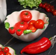 Салатник Fiora Tomatoes 24 см білий із червоним