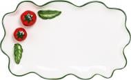 Блюдо квадратне Fiora Tomatoes 24,1х24,1 см білий із червоним