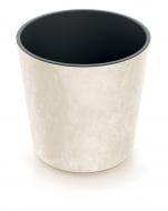 Горшок для цветов пластик Urbi Effect 250 мм с вкладышем "2"в"1" круглый мраморный бежевый PRP (88335-700)