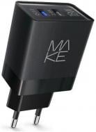 Зарядний пристрій Make 18W QC3.0+2.4A Black (MCW-322QBK)