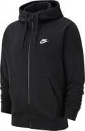 Джемпер Nike M NSW CLUB HOODIE FZ FT BV2648-010 р. L черный