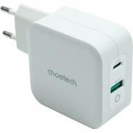 Зарядное устройство Choetech GaN USB Type-C, Type-A 65W, PD, QC