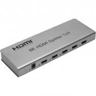 Сплиттер PowerPlant HDMI 8K 1x4 (HDSP8K-4) серебристый (CA914203)