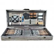 Набор шампуров Metalzavod кейс-стол "Просто неба" темная текстура