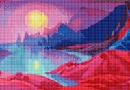 Набор для творчества со стразами на подрамнике Таинственный остров 40x50 см 189090 Діамантові ручки