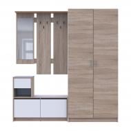 Прихожая с зеркалом Doros Белла та шафа Промо 2040х1900х480 мм дуб сонома/белый