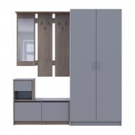 Прихожая с зеркалом Doros Прихожая Белла та шафа Промо 2040х1900х480 мм дуб кремона канноло/серый