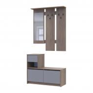 Прихожая с зеркалом Doros Бэла 2040х1000х400 мм дуб кремона канноло/серый