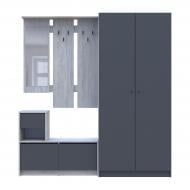 Прихожая с зеркалом Doros Белла та шафа Промо 2040х1900х480 мм сосна нати/антрацит