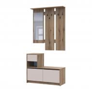 Прихожая с зеркалом Doros Бэла 2040х1000х400 мм дуб эвок прибрежный