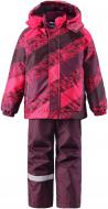 Комплект дитячого одягу для дівчаток Lassie (куртка + брюки на підтяжках) зріст 140 малиновий