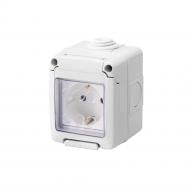 Розетка силовая бытовая с заземлением COMBI SYSTEM 2P+E IP55 серый GW27844