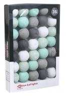 Электрогирлянда Хлопковые шарики 220V AQUA GREY 35 ламп 5,4 м