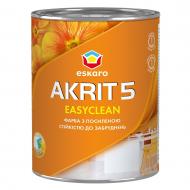 Краска интерьерная акриловая Eskaro Akrit 5 Easyclean мат Белый 0,85 л 1,06 кг
