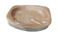 Тарелка бумажная 230х165 мм овальная глубокая крафт 50 шт