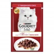 Корм вологий для дорослих котів усіх порід Gourmet Mon Petit з яловичиною та куркою 50 г