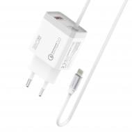 Зарядное устройство Promate iCharge-PDQC3 20Вт PD Lightning connector+USB QC3.0 White