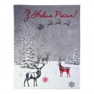 Рушник вафельний різдвяний Winter Time 45x60 см SoundSleep сірий