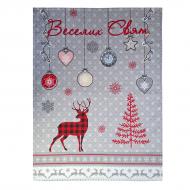 Рушник вафельний Winter Mood 45x60 см SoundSleep сірий із червоним