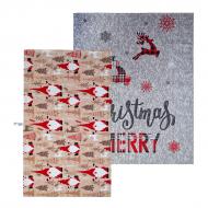 Набір рушників вафельних 2 шт Merry Christmas SoundSleep бежевий