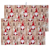 Набір рушників вафельних 2 шт Санта 30x50 см SoundSleep бежевий