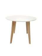 Стіл обідній PAVLYK Марс 900x900x750мм білий/натуральний