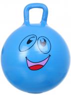 Мяч попрыгунчик надувной с ручкой улыбка KH2-41/Blue