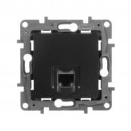 Розетка компьютерная двойная Legrand Etika PC RJ45 Кат5е Utp без шторок антрацит 672641