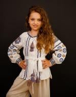 Вишиванка для дівчаток Galychanka Олеся р.122 білий із синім Gb-0267