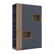 Шкаф для одежды Doros Дэйл с этажеркой 2ДСП 2200х1432х520 мм графит / дуб эвок прибрежный / графит