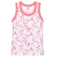 Майка для девочек р.110 белый с принтом 2505228баб