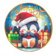 Пряник с печатью шар "Пингвин"