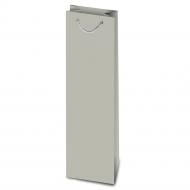 Пакет подарочный под бутилку M однотонный 38х13,5х12,5 (вертикальный, картон, светло-серый)